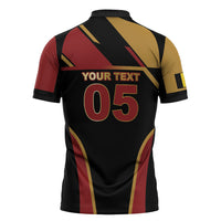 Custom Belgium Football Zipper Polo Shirt Bold National Colors With Lion Crest
