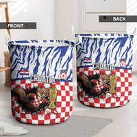 Croatia Football Laundry Basket Marten In Hole With Checkered Patterns
