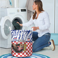 Croatia Football Laundry Basket Marten In Hole With Checkered Patterns