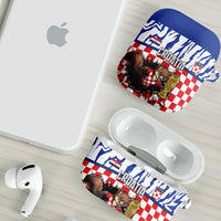 Croatia Football AirPods Case Marten In Hole With Checkered Patterns