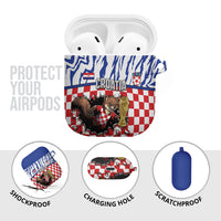 Croatia Football AirPods Case Marten In Hole With Checkered Patterns