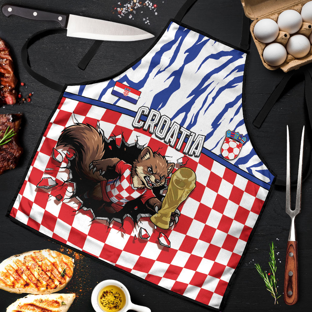 Croatia Football Apron Marten In Hole With Checkered Patterns