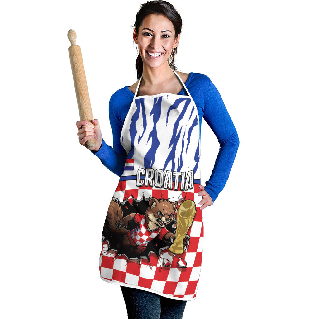 Croatia Football Apron Marten In Hole With Checkered Patterns