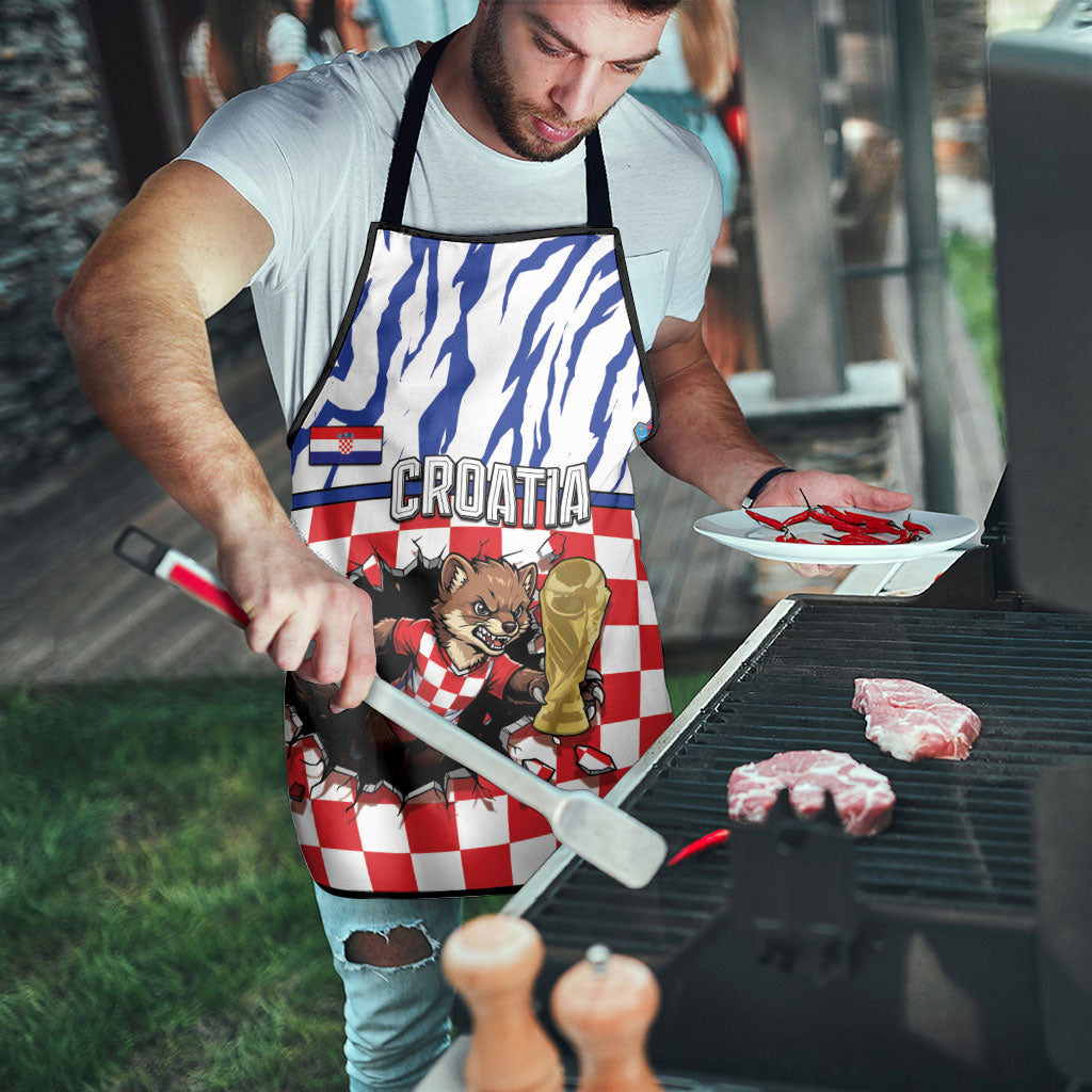 Croatia Football Apron Marten In Hole With Checkered Patterns