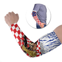Custom Croatia Football Arm Sleeves Marten In Hole With Checkered Patterns