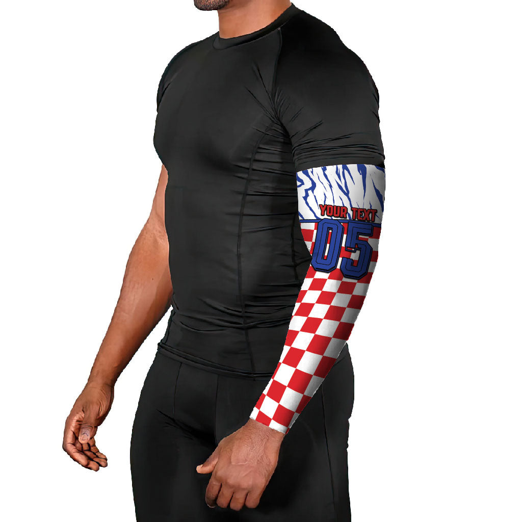 Custom Croatia Football Arm Sleeves Marten In Hole With Checkered Patterns