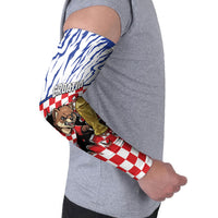 Custom Croatia Football Arm Sleeves Marten In Hole With Checkered Patterns