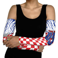 Custom Croatia Football Arm Sleeves Marten In Hole With Checkered Patterns