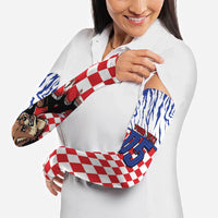 Custom Croatia Football Arm Sleeves Marten In Hole With Checkered Patterns
