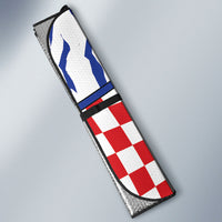 Croatia Football Auto Sun Shade Marten In Hole With Checkered Patterns