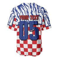 Custom Croatia Football Baseball Jersey Marten In Hole With Checkered Patterns