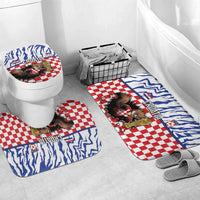 Croatia Football Bathroom Set Marten In Hole With Checkered Patterns