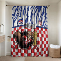 Croatia Football Bathroom Set Marten In Hole With Checkered Patterns