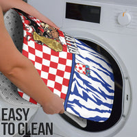 Croatia Football Bathroom Set Marten In Hole With Checkered Patterns