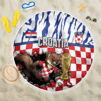 Croatia Football Beach Blanket Marten In Hole With Checkered Patterns