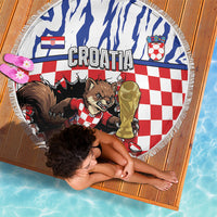 Croatia Football Beach Blanket Marten In Hole With Checkered Patterns