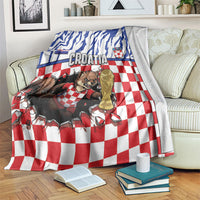 Croatia Football Blanket Marten In Hole With Checkered Patterns