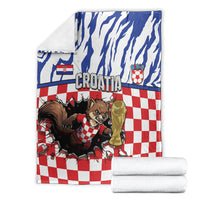 Croatia Football Blanket Marten In Hole With Checkered Patterns