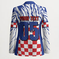 Custom Croatia Football Blazer Marten In Hole With Checkered Patterns