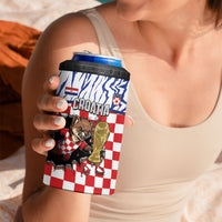 Custom Croatia Football 4 in 1 Can Cooler Tumbler Marten In Hole With Checkered Patterns