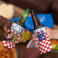 Custom Croatia Football 4 in 1 Can Cooler Tumbler Marten In Hole With Checkered Patterns