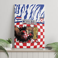 Croatia Football Canvas Wall Art Marten In Hole With Checkered Patterns