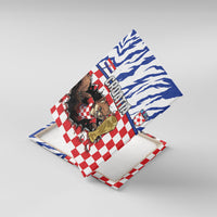 Croatia Football Canvas Wall Art Marten In Hole With Checkered Patterns