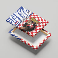 Croatia Football Canvas Wall Art Marten In Hole With Checkered Patterns