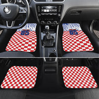 Custom Croatia Football Car Mats Marten In Hole With Checkered Patterns