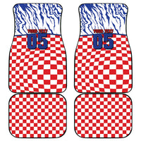 Custom Croatia Football Car Mats Marten In Hole With Checkered Patterns