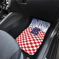 Custom Croatia Football Car Mats Marten In Hole With Checkered Patterns
