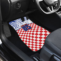 Custom Croatia Football Car Mats Marten In Hole With Checkered Patterns