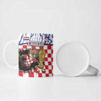 Custom Croatia Football Ceramic Mug Marten In Hole With Checkered Patterns