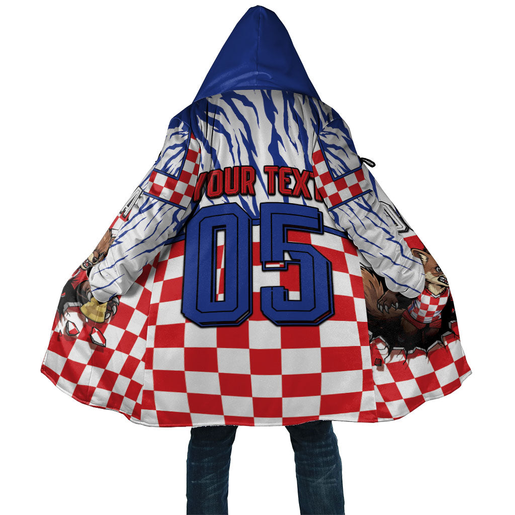 Custom Croatia Football Cloak Marten In Hole With Checkered Patterns