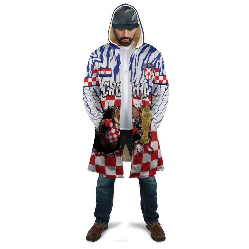 Custom Croatia Football Cloak Marten In Hole With Checkered Patterns