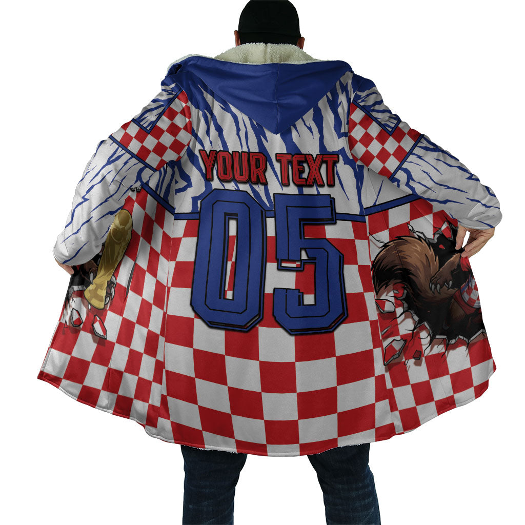 Custom Croatia Football Cloak Marten In Hole With Checkered Patterns