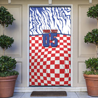 Custom Croatia Football Door Cover Marten In Hole With Checkered Patterns