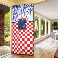 Custom Croatia Football Door Cover Marten In Hole With Checkered Patterns