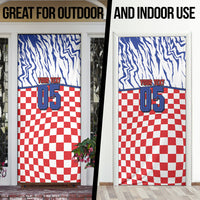 Custom Croatia Football Door Cover Marten In Hole With Checkered Patterns
