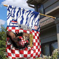 Croatia Football Garden Flag Marten In Hole With Checkered Patterns