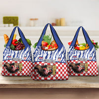 Croatia Football Grocery Bag Marten In Hole With Checkered Patterns