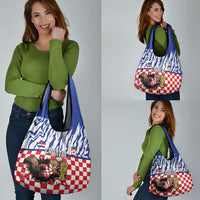 Croatia Football Grocery Bag Marten In Hole With Checkered Patterns