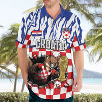 Custom Croatia Football Hawaiian Shirt Marten In Hole With Checkered Patterns