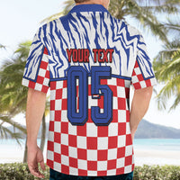 Custom Croatia Football Hawaiian Shirt Marten In Hole With Checkered Patterns