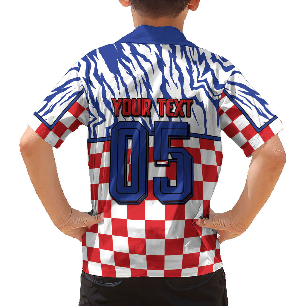 Custom Croatia Football Hawaiian Shirt Marten In Hole With Checkered Patterns