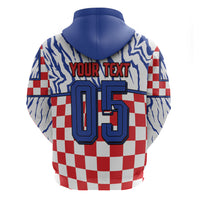 Custom Croatia Football Hoodie Marten In Hole With Checkered Patterns