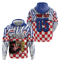 Custom Croatia Football Hoodie Marten In Hole With Checkered Patterns