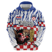 Custom Croatia Football Hoodie Marten In Hole With Checkered Patterns