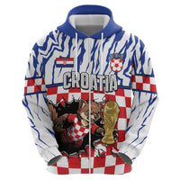 Custom Croatia Football Hoodie Marten In Hole With Checkered Patterns