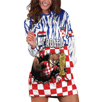 Custom Croatia Football Hoodie Dress Marten In Hole With Checkered Patterns